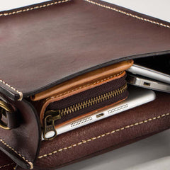 Handmade Leather Mens Cool Messenger Bag Sling Bag Chest Bag Bike Bag Cycling Bag for men - iwalletsmen