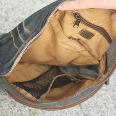 Denim Mens Large Sling Bag Blue Chest Bag Jean One Shoulder Backpacks For Men - iwalletsmen