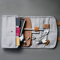 Fashion Canvas Men's Trifold Multi-Function Digital Storage Bag Mobile Phone Bag For Men - iwalletsmen