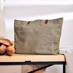 Leather Canvas Mens Womens Green Tote Bag Canvas Handbag Messenger Bag Canvas Tote for Men Women - iwalletsmen