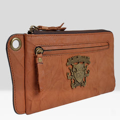Handmade Mens Cool Long Leather Chain Wallet Cards Biker Trucker Wristlet Wallet - iwalletsmen