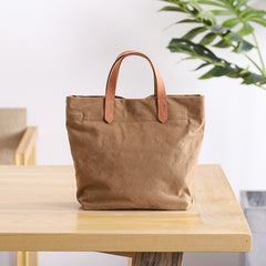 Canvas Leather Mens Womens Large White Handbag Tote Bag Khaki Shoulder Tote Purse For Men - iwalletsmen