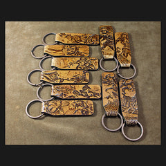 Handmade Leather Tooled League of Legends LOL KeyChain Key Ring Mens Cool Car Key Wallet Wallet Car for Men