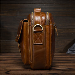 Cool Leather Small Side Bag Handbag Work Bag Business Bag Shoulder Bags For Men - iwalletsmen