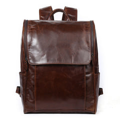 Cool Leather Black Mens Large Brown Backpacks Travel Backpack 14inch Laptop Backpack for Men - iwalletsmen