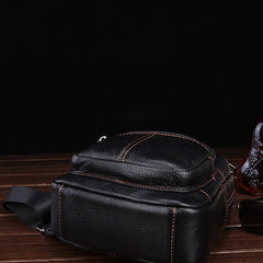 Cool Leather Mens Sling Bag Sling Shoulder Bags Sling Backpack Chest Bag for men - iwalletsmen