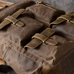Oil Wax Canvas Mens Cool Backpack Sling Bag Large Sport Bag Travel Bag Hiking Bag for men