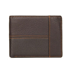 Cool Leather Brown Men's Business Zipper billfold Small Wallet Black Bifold Wallet Card Wallet For Men - iwalletsmen