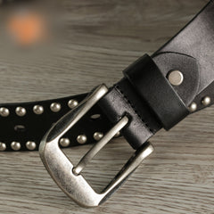 Handmade Genuine Custom Punk Biker Leather Mens Leather Men Belt for Men