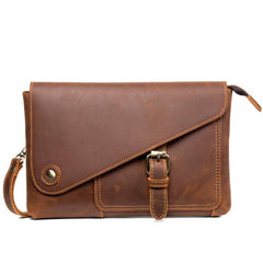 Brown Vintage Mens long Wallet Large Wristlet Wallet Cool Clutch Wallet Envelope Wallet for Men - iwalletsmen