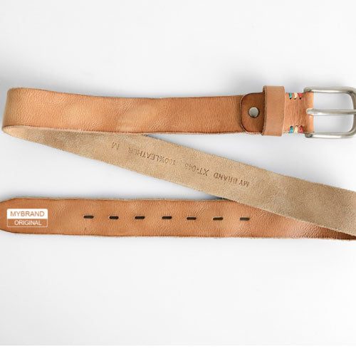 Handmade Genuine Custom Leather Mens Leather Men Beige Belt for Men - iwalletsmen