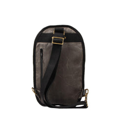 Fashion Waxed Canvas Mens Sling Bag Canvas Sling Pack Blue Canvas Sling Backpack for Men - iwalletsmen