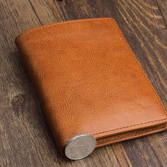 Handmade Leather Mens Cool Slim Leather Wallet Men Small Wallets Bifold for Men