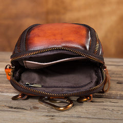 Cool Leather Tan Belt Bag Belt Pouch for Men Mini Shoulder Bag For Men - iwalletsmen