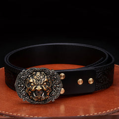Handmade Genuine Custom Cool Leather Mens Leather Men Black Belt for Men