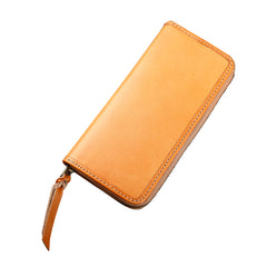 Handmade Vintage Mens Leather Black Long Wallet Dark Brown Cool Long Card Wallet for Men - iwalletsmen
