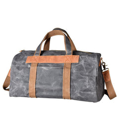 Gray Canvas Mens Travel Bag Weekender Bag Duffle Bag Large Canvas Weekender Bag for Men - iwalletsmen