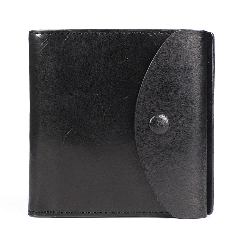 Handmade Mens Cool Black billfold Leather Wallet Men Trifold Brown Card Wallets for Men - iwalletsmen