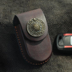 Cool Handmade Brown Leather Mens Car Key Case Car Key Holder with Belt Loop For Men - iwalletsmen