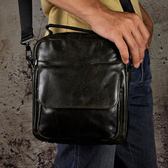 Small Leather Mens SIDE BAGs COURIER BAG Messenger Bag Shoulder Bag for Men - iwalletsmen