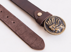 Handmade Genuine Custom Leather Mens Indian Leather Men Coffee Belt for Men