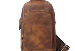 Cool Leather Chest Bag Sling Bag Crossbody Bag Travel Bag Sling Hiking Bag For Mens - iwalletsmen
