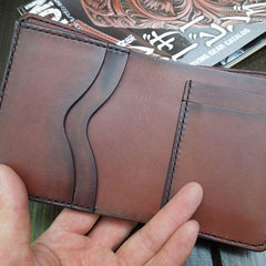 Handmade Leather billfold Wallet Mens Cool billfold Slim Wallet Wallet For Men