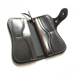 Handmade Leather Biker Wallet Mens Cool Chain Wallet Trucker Wallet with Chain