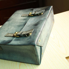 Handmade Vintage Leather Mens Messenger Bags Gray Shoulder Bag for Men - iwalletsmen