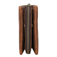 Vintage Leather Mens Bifold Small Wallet billfold Wallet Within Detachable Coin Holder for Men - iwalletsmen