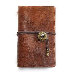 Vintage Handmade Leather Journal Notepad Brown Notebook For Men - iwalletsmen