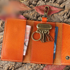 Handmade Leather Mens Cool Key Wallet Car Key Holder Car Key Case for Camel Men - iwalletsmen
