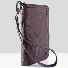 Handmade Leather Mens Chain Biker Wallet Cool Leather Wallet Small Wallets for Men