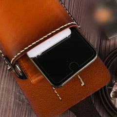 Leather Belt Pouch Mens Small Cases Waist Bag Hip Pack Belt Bag Fanny Pack Bumbag for Men - iwalletsmen