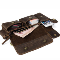 Brown Leather Mens Fanny Pack Waist Bag Hip Pack Light Brown Belt Bag Bumbag for Men - iwalletsmen