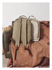 Canvas Mens Backpacks Canvas Satchel Backpack Canvas College Backpacks for Men - iwalletsmen