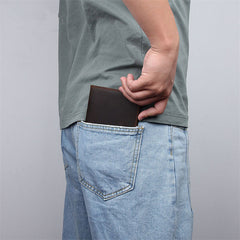 Cool Leather Long Wallet for Men Slim Bifold Wallet Passport Wallet Travel Wallet - iwalletsmen