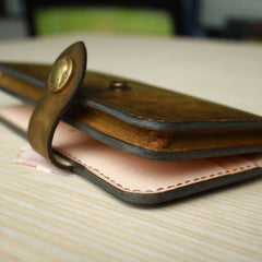 Handmade Tooled Mens Leather Long Biker Wallet Cool Long Chain Wallet for Men - iwalletsmen