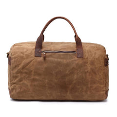 Mens Waxed Canvas Leather Weekender Bag Canvas Large Travel Bag for Men - iwalletsmen
