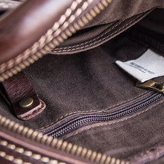 Genuine Leather Mens Cool Messenger Bag Sling Bag Chest Bag Bike Bag Cycling Bag for men