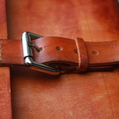 Handmade Vintage Brown Leather Mens Messenger Bag Shoulder Bag for Men - iwalletsmen