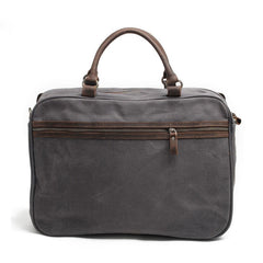 Mens Waxed Canvas Leather Briefcase Handbag Laptop Bag Business Bag for Men - iwalletsmen