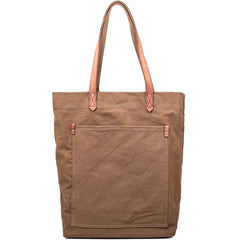 Khaki Vintage Canvas Men Womens Large Tote Bag Green Canvas Shoulder Tote Bag Shopper Tote For Men - iwalletsmen