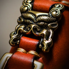 Handmade Leather Tibetan Mens billfold Wallet Cool Chain Wallet Biker Wallet for Men