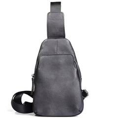 Handmade Brown Leather Mens Sling Bag One Shoulder Backpack Chest Bag for men - iwalletsmen