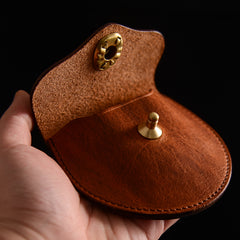 Cool Black Leather Mens Small Coin Wallet Change Wallet Brown Coin Earphones Cases For Men - iwalletsmen