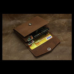 Handmade Leather Mens Cool billfold Wallet Card Holder Small Card Slim Wallets for Men