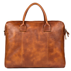 Vintage Brown Leather Mens 15 inches Briefcase Laptop Black HandBag Business Side Bag Work Bag for Men - iwalletsmen