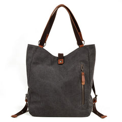 Mens Waxed Canvas Leather Tote Bag Canvas Handbag Canvas Shoulder Bag for Men - iwalletsmen