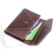 Leather Mens Card Wallet Front Pocket Wallet Envelope Cool Small Change Wallet for Men - iwalletsmen